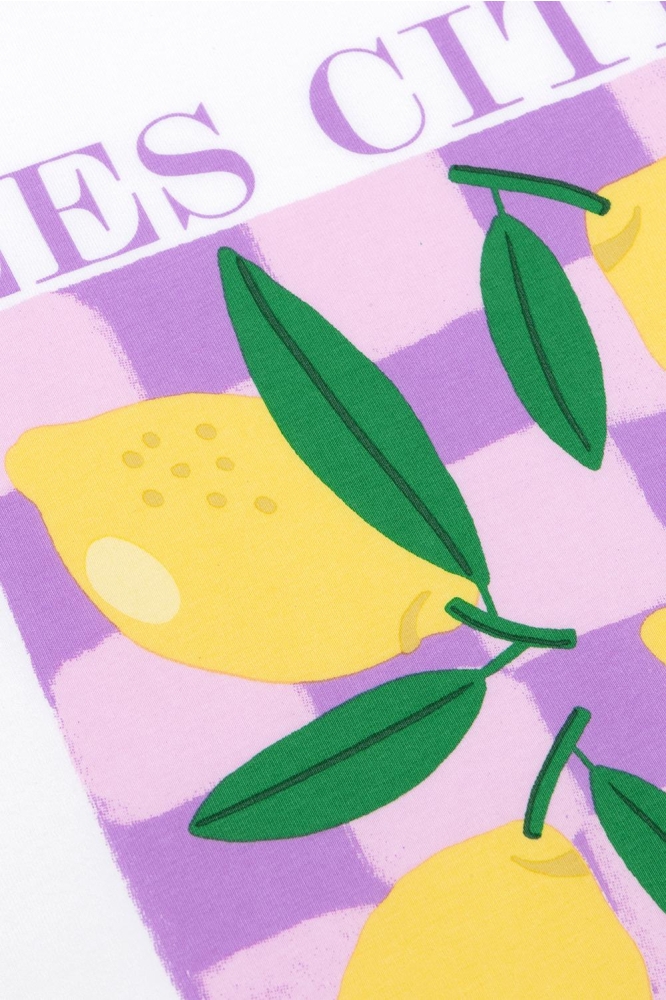 T SHIRT LES CITRONS S HSS2513 LILAC/YELLOW